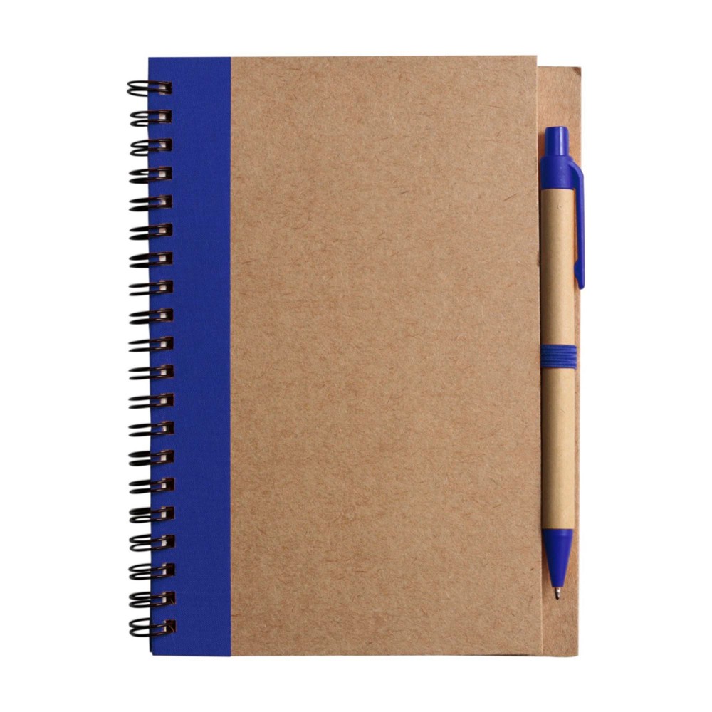 Notitieboek Stella | Gerecycled karton | Gelinieerd | Balpen - blauw