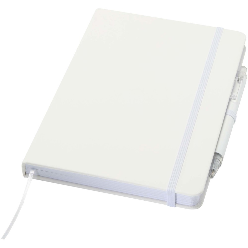 Spectrum A5 notitieboek van gerecycled papier en balpen-set - wit