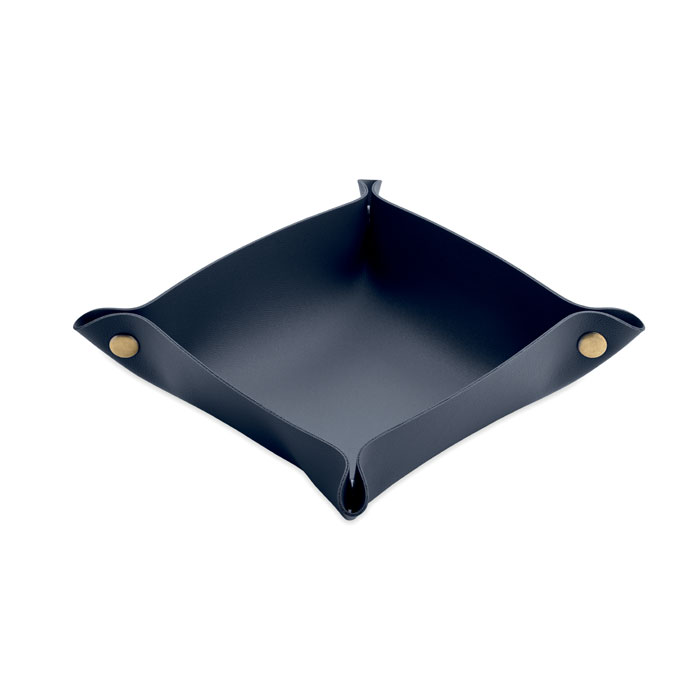 KEYSPOT - Opvouwbaar PU-sleutelbakje - Marineblauw