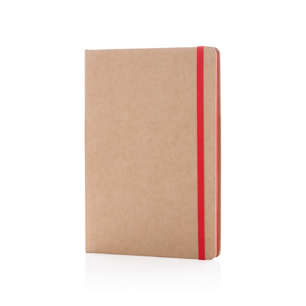 A5 kraft notitieboek - rood (± PMS 485)